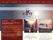 Tablet Screenshot of alivetogod.com